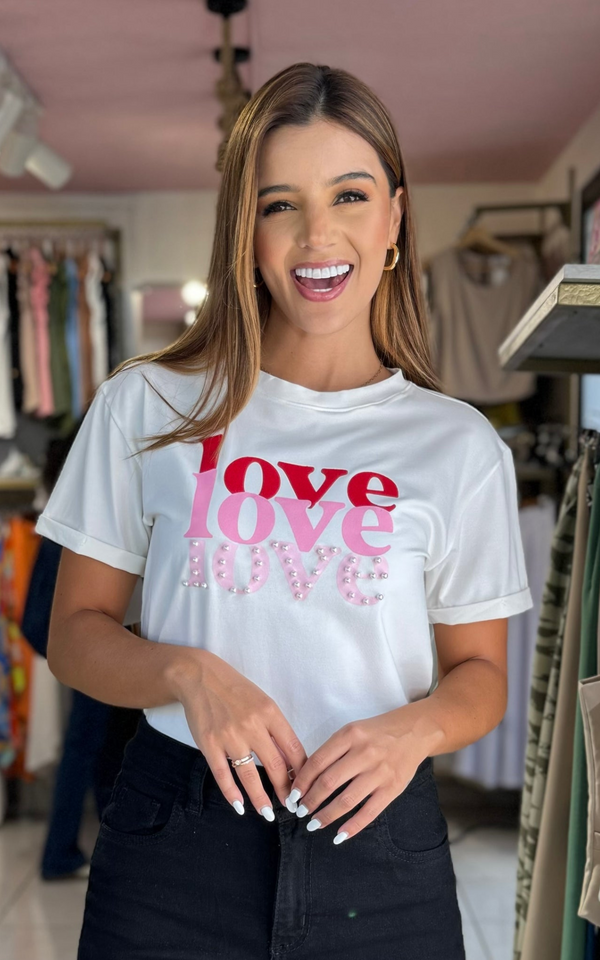 Camiseta Love perlas