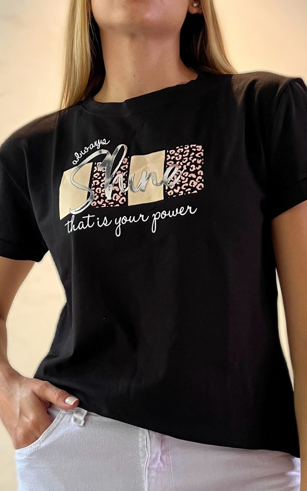 CAMISETA SHINE NEGRA